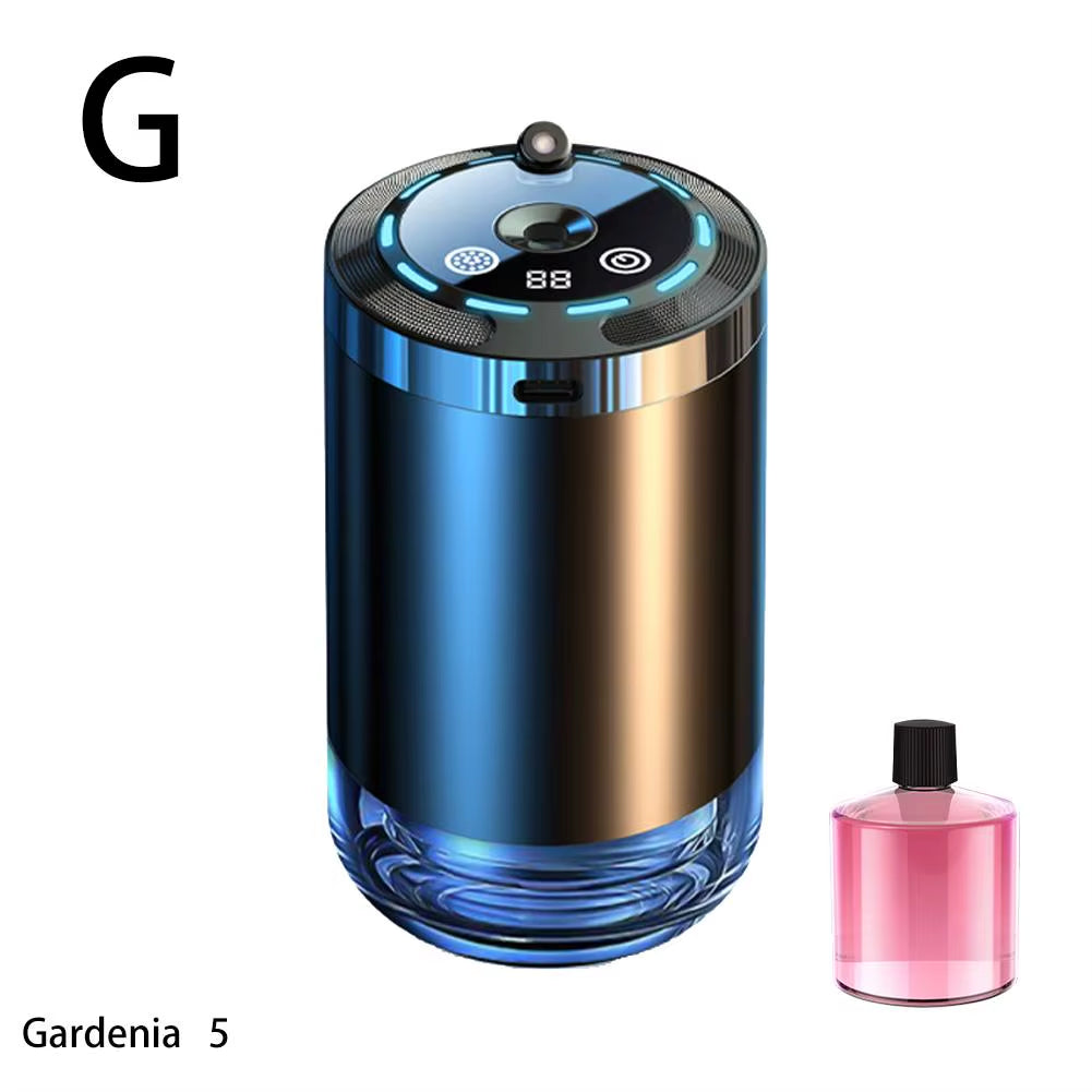 Smart Car Air Freshener, Rechargeable Car Aroma Diffuser, 5 Levels of Adjustable Intelligent Car Diffuser