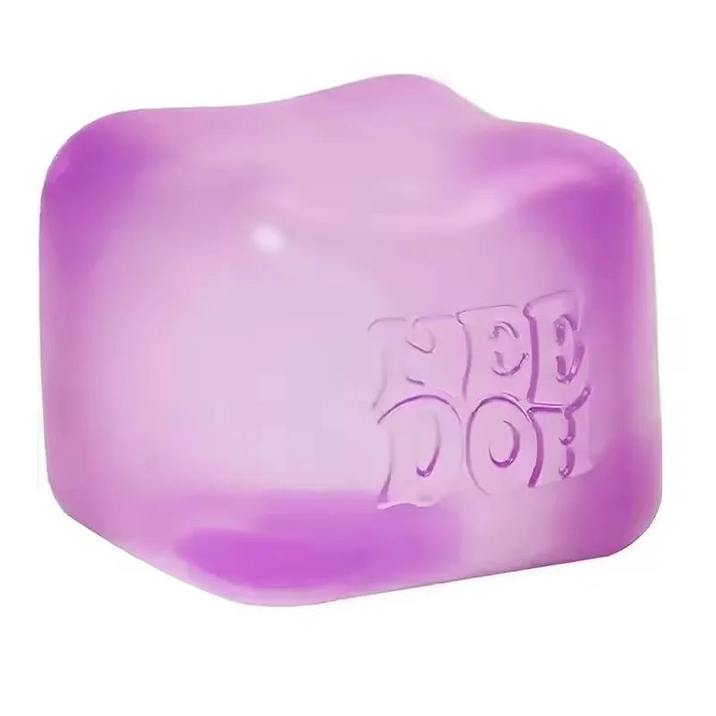 Nee Doh Jellyfish & Cube Squish Toy, Soft Jelly Squeeze Stress Relief Fidget Toy, Sensory Needoh for Kids & Adults