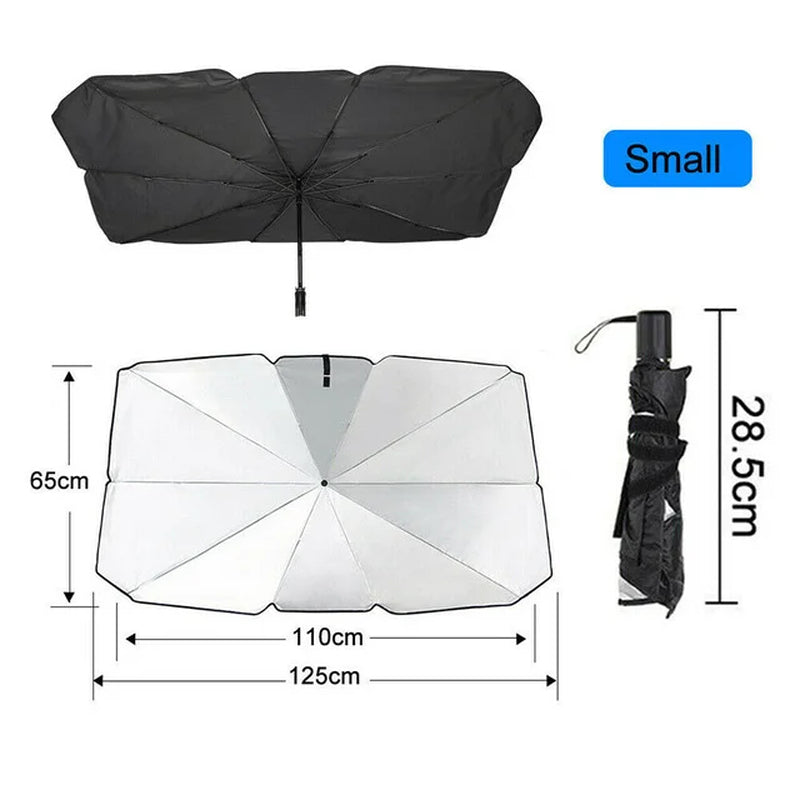 Car Sunshade Umbrella-Style Front Glass Sunshade Sunscreen Heat Insulation Cloth Car Windshield Sunshade Car Umbrella Shade