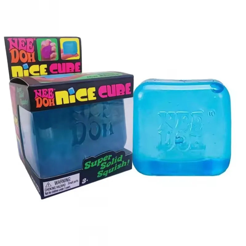 Nee Doh Jellyfish & Cube Squish Toy, Soft Jelly Squeeze Stress Relief Fidget Toy, Sensory Needoh for Kids & Adults