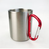 Portable Stainless Steel Cup for Camping Traveling Outdoor Cup with Handle Carabiner Climbing Backpacking Hiking Cups 200Ml