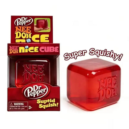 Nee Doh Jellyfish & Cube Squish Toy, Soft Jelly Squeeze Stress Relief Fidget Toy, Sensory Needoh for Kids & Adults