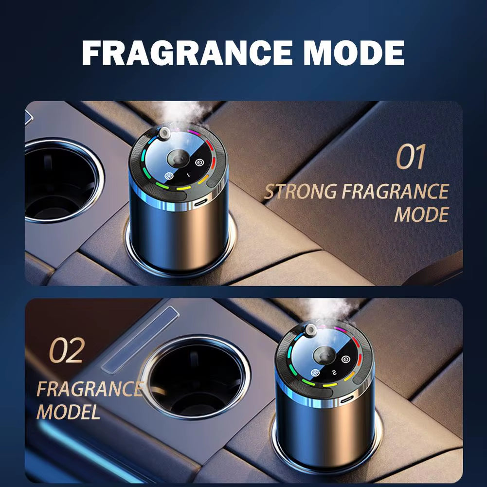 Smart Car Air Freshener, Rechargeable Car Aroma Diffuser, 5 Levels of Adjustable Intelligent Car Diffuser
