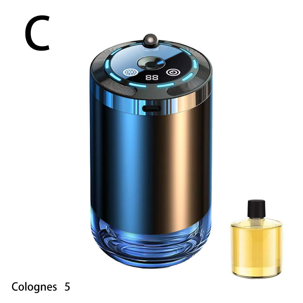 Smart Car Air Freshener, Rechargeable Car Aroma Diffuser, 5 Levels of Adjustable Intelligent Car Diffuser