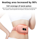 Noaging Women Menstruation Vibration Belly Massage Hot Compress Warm Palace Belt Heating Waist Belt Comfort Pink