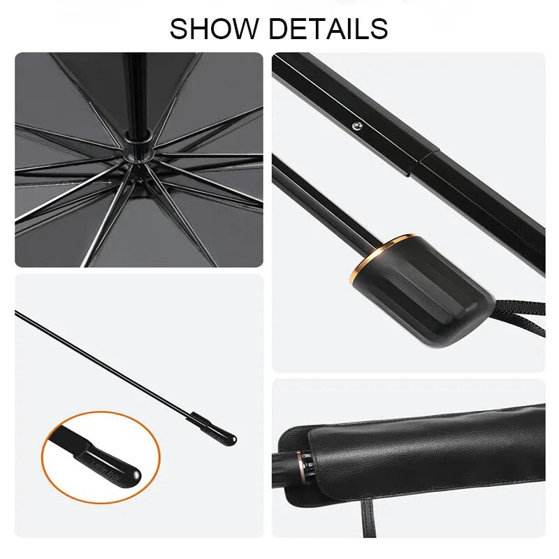 Car Sunshade Umbrella-Style Front Glass Sunshade Sunscreen Heat Insulation Cloth Car Windshield Sunshade Car Umbrella Shade