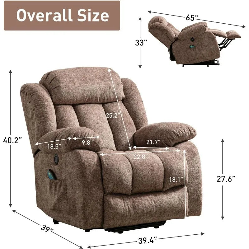 Phoenix Home Power Chair Lift Recliner, Camel