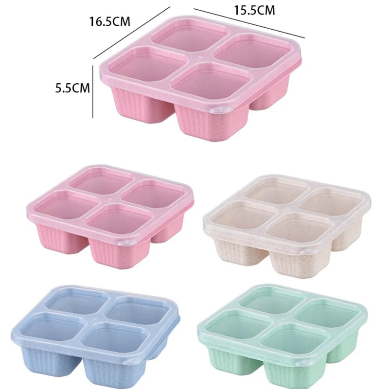 4-Grid Reusable Snack & Meal Prep Containers