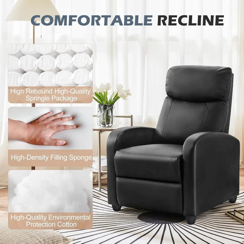 Massage Recliner: Adjustable PU Leather Home Theater Chair