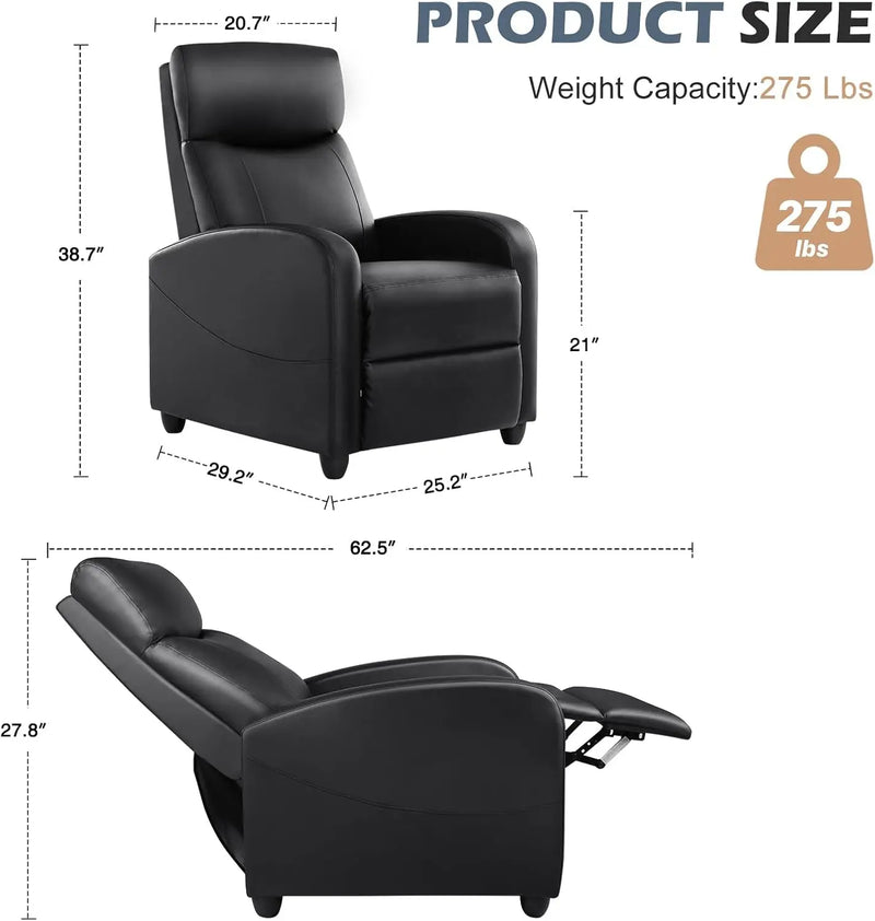 Massage Recliner: Adjustable PU Leather Home Theater Chair