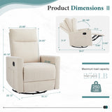 Deluxe Swivel Rocker Recliner: Oversized Glider Chair for Living Room & Nursery