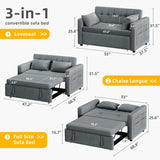 Convertible Velvet Futon: 3-in-1 Sofa Bed with Pockets