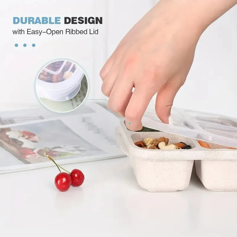 4-Grid Reusable Snack & Meal Prep Containers