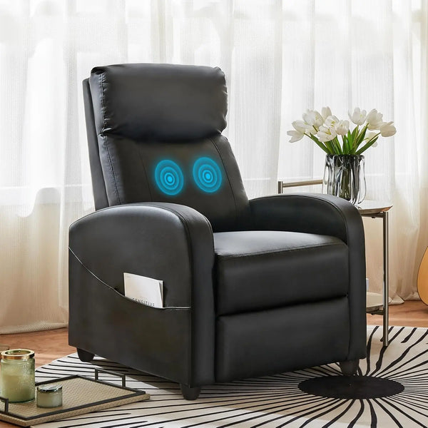 Massage Recliner: Adjustable PU Leather Home Theater Chair