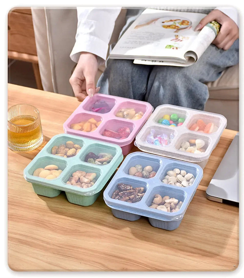 4-Grid Reusable Snack & Meal Prep Containers