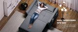 Convertible Velvet Futon: 3-in-1 Sofa Bed with Pockets