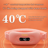 Noaging Women Menstruation Vibration Belly Massage Hot Compress Warm Palace Belt Heating Waist Belt Comfort Pink