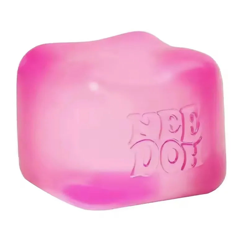 Nee Doh Jellyfish & Cube Squish Toy, Soft Jelly Squeeze Stress Relief Fidget Toy, Sensory Needoh for Kids & Adults