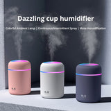 USB Cool Mist Sprayer Portable 300Ml Electric Air Humidifier Aroma Oil Diffuser with Colorful Night Light for Home Car