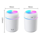 USB Cool Mist Sprayer Portable 300Ml Electric Air Humidifier Aroma Oil Diffuser with Colorful Night Light for Home Car