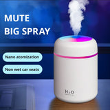 USB Cool Mist Sprayer Portable 300Ml Electric Air Humidifier Aroma Oil Diffuser with Colorful Night Light for Home Car