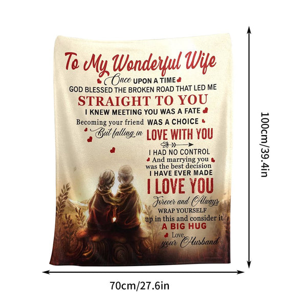 Valentines Day Blanket  to My Wife Flannel Blanket Valentine'S Day Birthday Gifts for Wife from Husband Wedding Anniversary Birthday Romantic Gifts for Her Mother'S Day Gift up to 30% Off