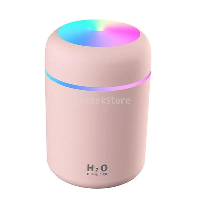 USB Cool Mist Sprayer Portable 300Ml Electric Air Humidifier Aroma Oil Diffuser with Colorful Night Light for Home Car