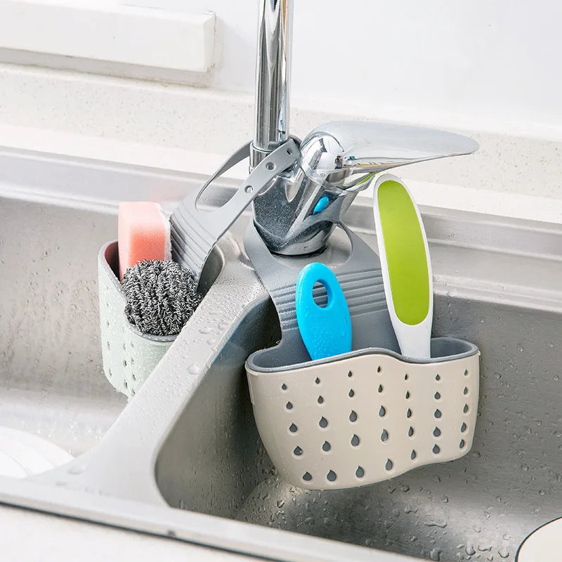 Soap Sponge Drain Rack Sink Shelf Dish Drainer Portable Hanging Drain Basket Kitchen Gadget Kitchen Organizer Accessory